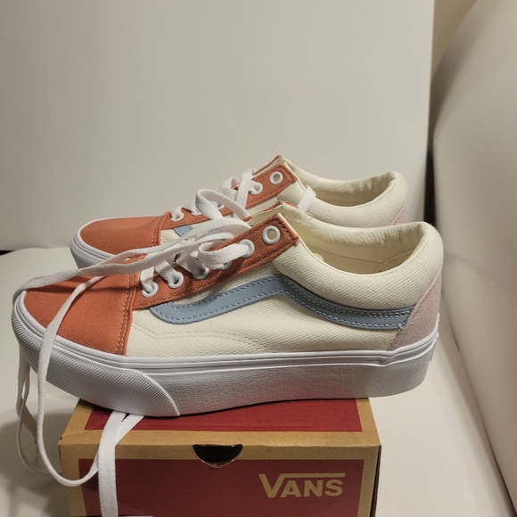 Vans Old Skool Pastel Twill Platform Women Shoes - Picture 14 of 16
